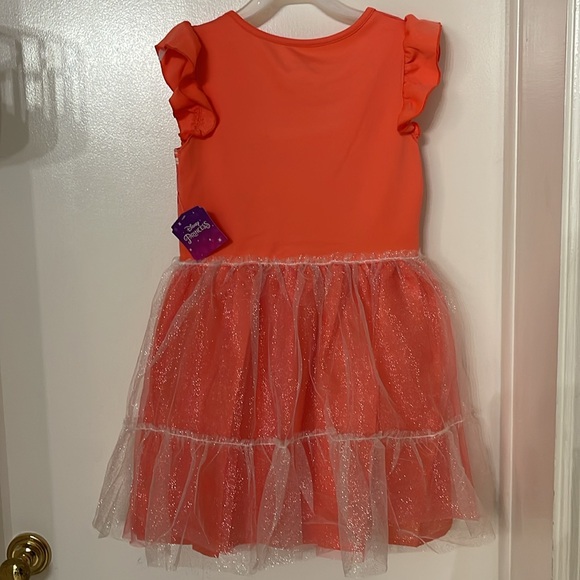 NWT DISNEY PRINCESS MOANA DRESS GIRLS SIZE M 7-8 CORAL SPARKLE TULLE PARTY PLAY - Picture 5 of 11